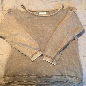 Oversized sweater with open neckline